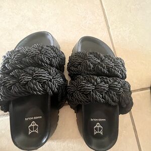 Naked Wolfe rope Platform Sandals